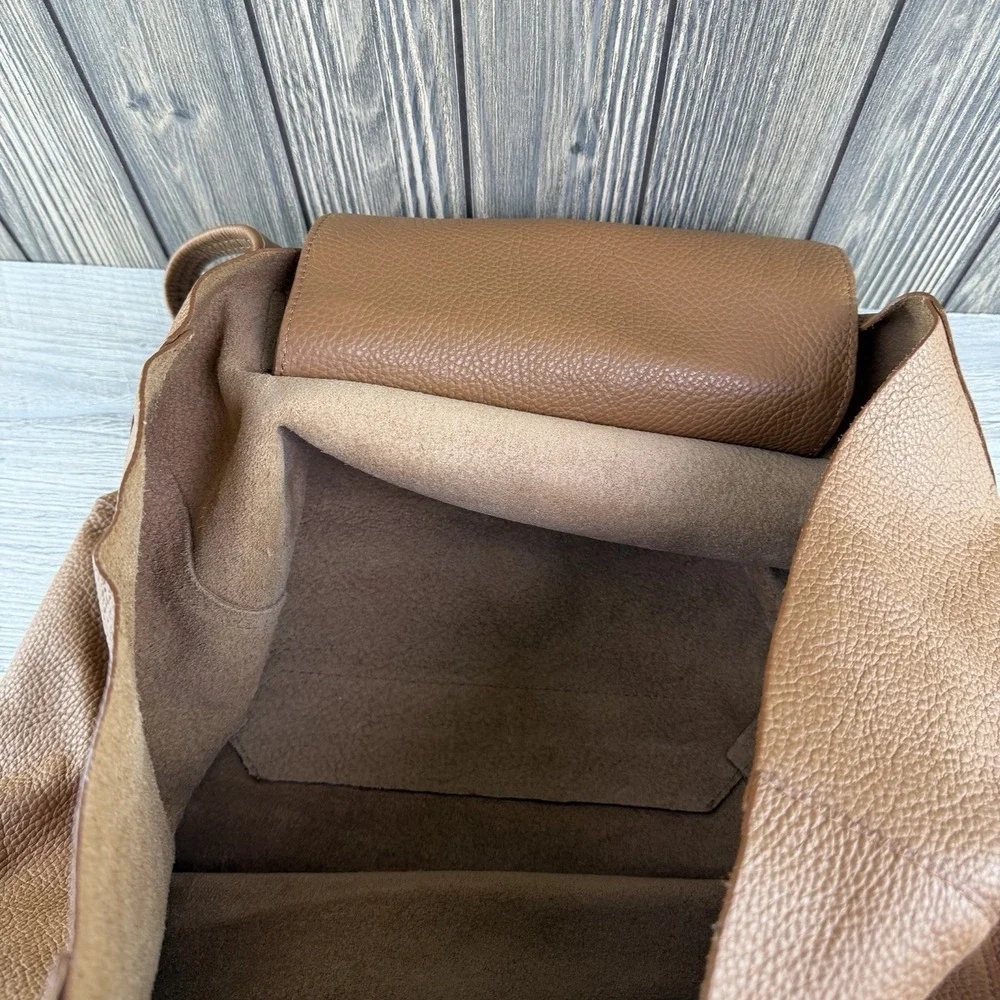 Kurt Geiger London Made in Italy 100% Leather Brown Large Tote Bag Shopper